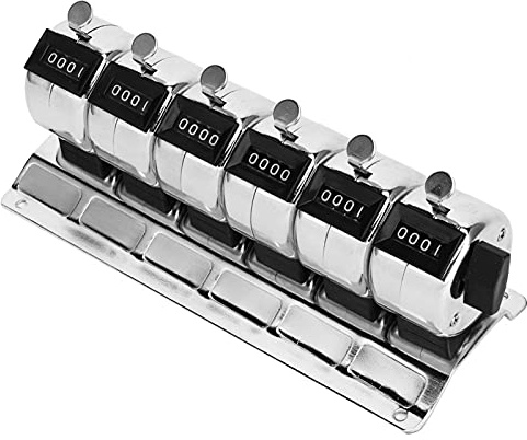Compteur de pointage, outils manuels, compteur mécanique à cliquet manuel en métal à 4 chiffres siamois 6 unités en acier inoxydable Tally