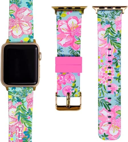 Lilly Pulitzer Silikon-Armband für Apple Watch für Damen, passend für 38 mm, 40 mm, 42 mm und 44 mm Smartwatches, kompatibel mit Apple Watch Serie 1–6 und SE