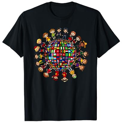Drapeaux de la diversité culturelle du monde pour enfants autour du monde T-Shirt