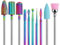 BELICOO 10 Stück Bits für Nagelfräser, Professional Electric Nail Files Drill 3/32 Inches Wolframcarbid Steel Diamanten cuticle Nagel Drill Tool Home Nagelstudio (Regenbogen-Major)