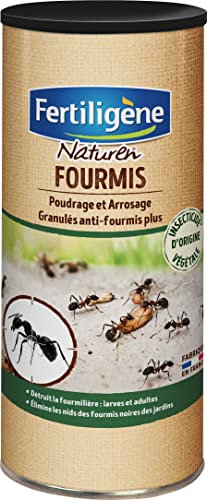 FERTILIGENE NATUREN FFOUP500 - Anti-Fourmis Granulés Boîte Verseuse 500 g - Détruit durablement et en profondeur fourmilières - Barrière protectrice - Pour extérieurs - Insecticide d'origine végétale