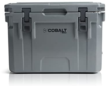 Cobalt 25 Quart Roto-Molded Super Ice Cooler | Large Ice Chest Holds Ice Up to 3 Days | (Gray)