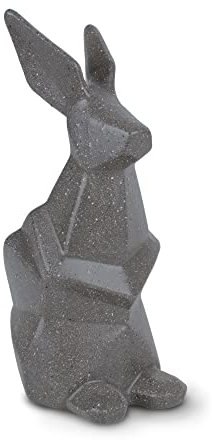 flature Keramik Osterhase Deko Figur - Hasenfigur aus Keramik 25cm hoch als Moderne Osterdeko, Dekofigur für Ostern, Frühlingsdeko, als Ostereier Deko, Oster Deko, Geschenk für Frau (Anthrazit)