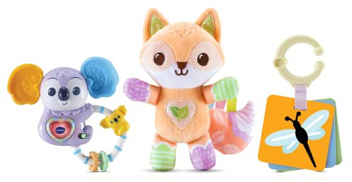 VTech 516303 Fox and Friends Gift Set, Snuggly Baby Fox, Musical Koala Rattle and Learning Flashcard, Baby Toys For Motor Development, Suitable for Ages 0 Months +, Multicolor