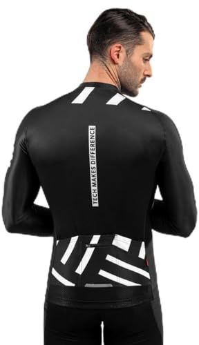 SIROKO - Langärmeliges Radtrikot M2 Leader - M - Schwarz/Weiß