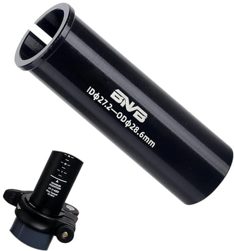BNVB Alloy Bike Seatpost Shim, 100mm Length Aluminum Bicycle Reducing Sleeve Seat Post Tube Adapter, Diameter Switch 27.2 to 31.6mm