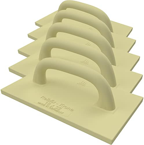 Kronen Hansa 5 x Tablas de fricción para albañilería y pavimento de azulejos (tabla de fricción de plástico para alisar, frotar y nivelar yeso, larga vida útil, grosor 15 mm, 320 x 180 mm)