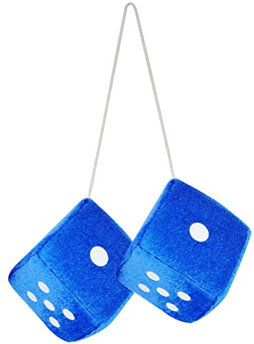 Autoinnenausstattung Rosa Auto Bunte Würfel Autos Rückspiegel Anhänger zum Aufhängen Auto Tuning Aufkleber Innen (Blue #2, One Size)