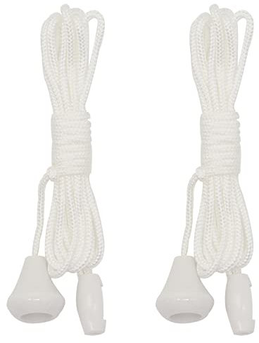 2pcs Replacement Cord Pull for Ceiling Switch,Nylon Pull Cord Light Switch Bathroom Light Pull Cord White Light Switch Pull Cord Light Cord Pull String for Ceiling Switches Bathroom Bedroom(1.5m)