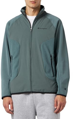 Champion Legacy Outdoor Polar - Grid Fleece Full Zip Felpa, Verde BLG, M Uomo FW23