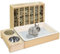 3 in 1 Kaninchen Heu Futterspender mit Katzentoilette, Holz Bunny Heu Feeder Meerschweinchen Heuhalter mit Toilette Kleintier Heuhalter Rack Krippe für Chinchillas, Hamster, Zwergkaninchen