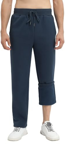 TOMEEK Tracksuit Bottoms for Men Open Hem Warm Fleece Lined Trousers Causal Joggers Sweatpants with Pockets Elasicband Mens Jogger Bottoms with Loose fit(Navy Blue,XL)