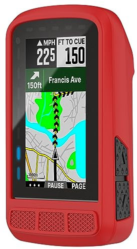 Maucoray Schutzhülle kompatibel mit Wahoo Fitness WFCC6 ELEMNT ROAM V2 Fahrradcomputer, weiches Silikon Bike GPS Protector Bumper Cover (rot)