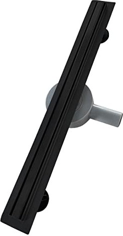 i-flair Duschrinne Bodenablauf 100 cm Duschablauf aus Edelstahl sehr flach - Siphon 360 Grad beweglich - Größen 50cm – 100cm Model B12 geschlossener Randablauf SLIM Schwarz