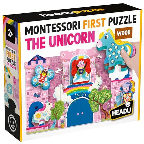 HEADU Montessori First Jigsaw Puzzle the Unicorn | Educational Toys, Unicorn Jigsaw, Unicorn Puzzle, Ages 2+ Years, Educational Fun