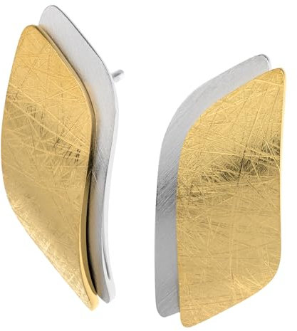 Ernstes Design Ohrstecker Ohrringe E674 Edelstahl mattiert vergoldet Stecker