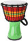 GURU SHOP Farbige Djembe/Holztrommel/Percussion Rhythmus Klang Instrument - Grün 32 cm, Musikinstrumente