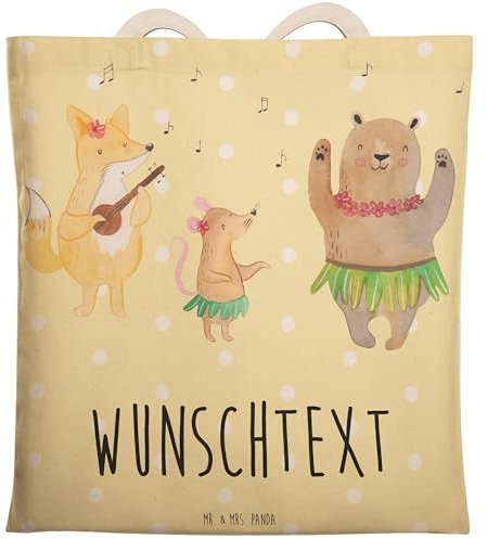 Mr. & Mrs. Panda Personalisierte Einkaufstasche Waldtiere Aloha - Personalisierte Geschenke, Tanzen, Tragetasche Mit Personalisierung, Faltbare