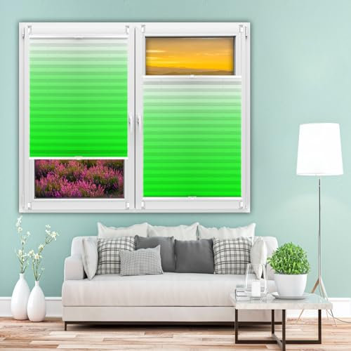 Pleated Roller Blind 65 x 70 cm Pleated Window Shades, Vertical Louvre Blind Window Quick and Easy Assembly for Windows and Doors Kitchen, Green