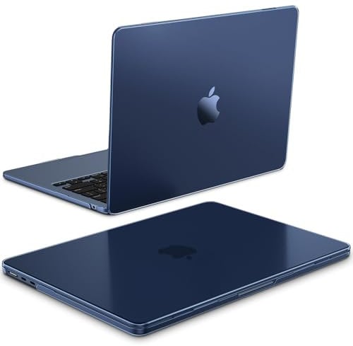 Fintie Hülle Kompatibel mit MacBook Air 13.6 Zoll M4 M3 M2 A3240 A3113 A2681 (2025-2022), [100% Entspricht der Offiziellen Farbe] Premium Ultradünne Matte Hartschale Schutzhülle, Mitternacht