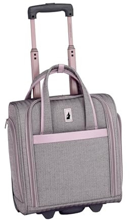 LONDON FOG Kensington Lavender Black Herringbone 38,1 cm vertikale Untersitztasche, 38,1 cm, Lavendel, 15 inch, Kensington Lavender Black Herringbone 38,1 cm vertikale Untersitztasche