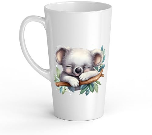 Dropful Koala Kinderbecher in weißer Keramik - Große 483 ml, Perfekt für heiße Schokolade oder Milch, Spaß und einfach zu bedienen