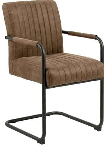 Freischwinger Adinda mit Armlehne - braun/schwarz