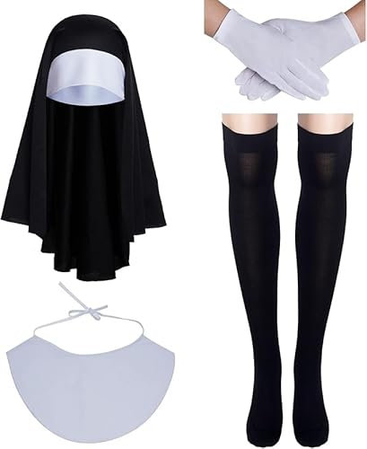 Nonnenhaube Für Nonnen Kostüm Für Mädchen Oder Frauen. Nonnen-Halloween-Kostümzubehör. Nonne Hat Terror Oder Angst. Nonnenkostümschleier Für Herren. Halloween-Kostümzubehör.