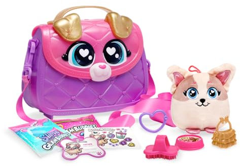 Glam Buddies OMM1523 - Bulldog Taylor, Überraschungs-Set mit Plüsch-Welpe, Handtasche und Zubehör