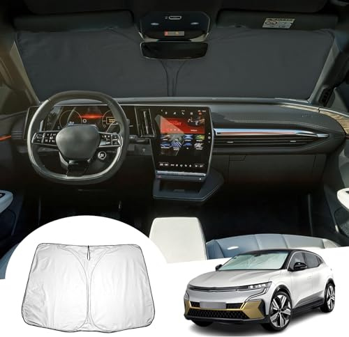 [Upgrade] GAFAT Kompatibel mit Renault Megane E-Tech 2022-2025 2026 Sonnenschutz Frontscheibe Innen, Megane ETech EV Windschutzscheibe Sonnenschirm Sonnenblende, Abkühlung, UV Schutz