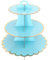 Jeorywoet Cupcake Stand Holder 3-stufiger Karton Dessertturm mit dekorativen Grenze für Geburtstag Babyparty Hochzeitsfeier Versorgung Blau, Dessertturm