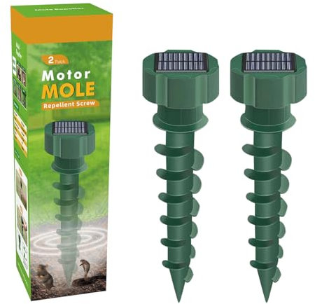 Maulwurf Vertreiber Wühlmausschreck 2er Pack | EFFEKTIVE Schädlingsabwehr durch innovatives Ultraschallverfahren | SOLAR Maulwurfschreck Chemiefrei und sicher für Ihr Zuhause