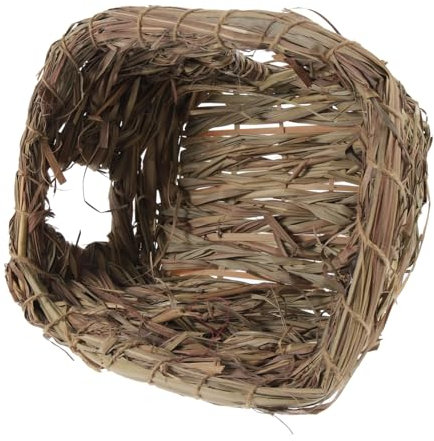 Levemolo Grass Woven Pet Nest Cozy Design Hand-woven Hamster House for Small Animals Rabbit and Chinchilla Bed for Indoor Use
