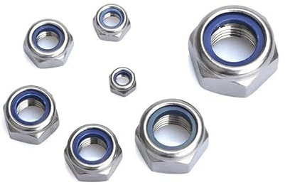 2/5/25pcs M2 M2.5 M3 M4 M5 M6 M8 M10 M12 M16 304 Stainless Steel Black Hex Insert Lock Nut Self-locking Nut Locknut ITCLEYMDZV(M3 25pcs)