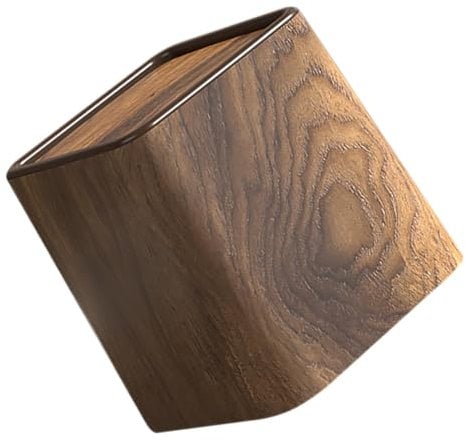 PRETYZOOM Poubelle de bureau en bois avec couvercle, capacité 5L, marron, rétro, facile à nettoyer, compacte, anti-odeurs