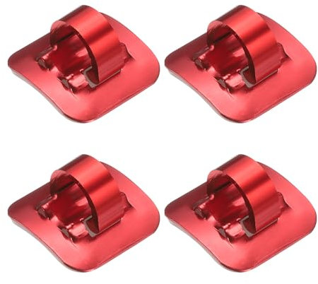 sourcing map 4pcs Bicycle C-Clips Clamps Housing Hose Guide Brake Derailleur Shift Cables with Adhesive Seat for MTB, Red