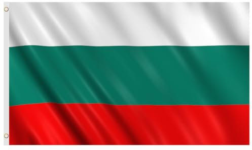 Second Ave - Bandera de Bulgaria de 5 x 3 pies con ojales de latón para fiesta deportiva nacional búlgara