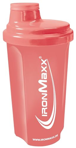 IronMaxx Eiweiß Shaker - 700ml Living Coral | Auslaufsicher, Spülmaschinengeeignet, BPA & DEHP-frei | Proteinshaker mit Drehverschluss, Sieb & Mess-Skala