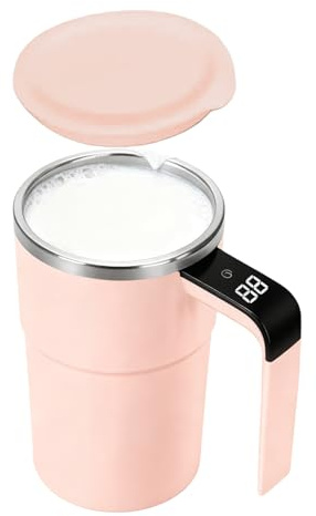 qokeeu Upgrade Self Stirring Mug with Temperature Display, Rechargeable Auto Magnetic Mug, 380ML Automatic Magnetic Stirring Coffee Cup Self Mixing Coffee Cup Rotating for Coffe Milk