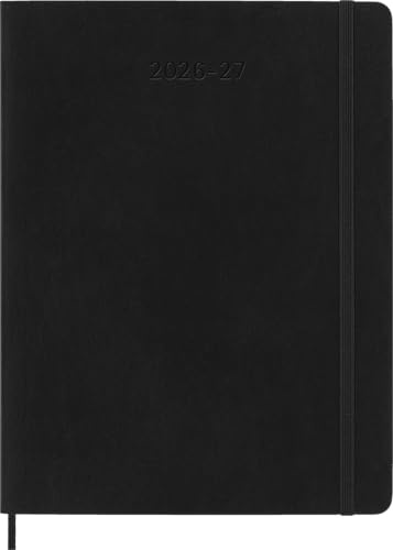 Moleskine Weekly Planner 2026 2027-18-Month Planner with Space for Notes, Soft Cover and Elastic Closure, Black Color, XL Size 19 x 25 cm