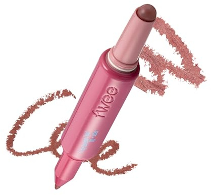 fwee Long Lasting Dual Coloring Stick Lip Liner, Lip Service | All-in-one dual stick, Satin Finish | Smooth glide, Powerful fixing, Smudge-proof, Nude Pink | 1.2g (02 Lip Service)
