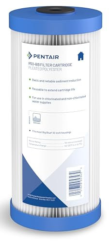Pentair Pentek R50-BB Big Blue Sediment-Wasserfilter, 25,4 cm x 11,4 cm, Polyester-Filterkartusche, 25,4 cm x 11,4 cm, 50 Mikron