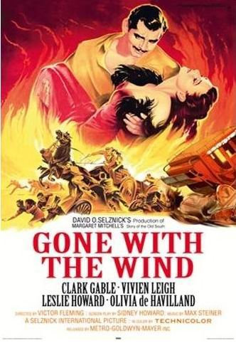 Großes, laminiertes Filmposter „Vom Winde verweht“, Maße: 91,5 x 61 cm
