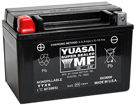 Yuasa YUAM729BS YTX9 Battery
