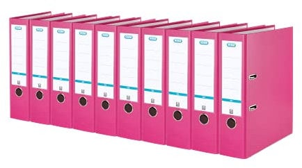 Elba Ordner A4, Smart Pro, 8 cm breit, Kunststoff außen, pink, 10 Stück