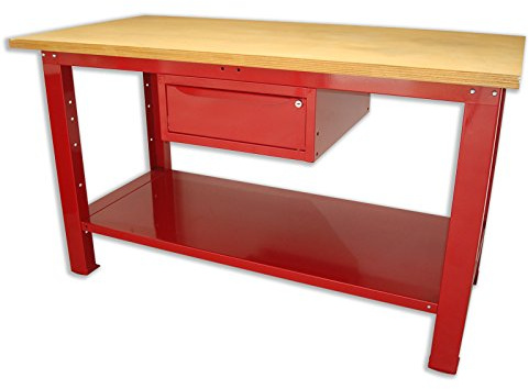 SOGI X3L-10_a Werkbank 1,5 m mit Holzplatte + Schublade Industrie