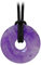 Kaltner Präsente Idée Cadeau - Collier en Cuir pour Hommes et Femmes avec Pendentif en pierres précieuses en forme de donut en Améthyste Violet (Ø 30 mm)