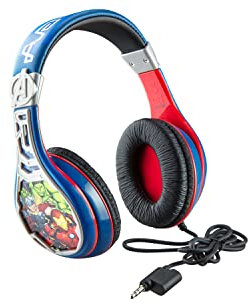 EKids Marvel Avengers Assemble Kid Friendly Headphones Volume Reduced with Iron Man Hulk Captain America and Thor Graphics - Styles May Vary