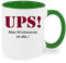 Ups - mein Wochenende ist alle - Kaffeetasse mit Motiv, Tasse mit Druck, auch individuell mit Spruch, Foto, Wunschtext, Wunschname (Grün)