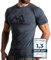 Herren Fitness T-Shirt meliert - Männer Kurzarm Shirt für Gym & Training - Passform Slim-Fit, lang mit Rundhals, Anthrazit, S